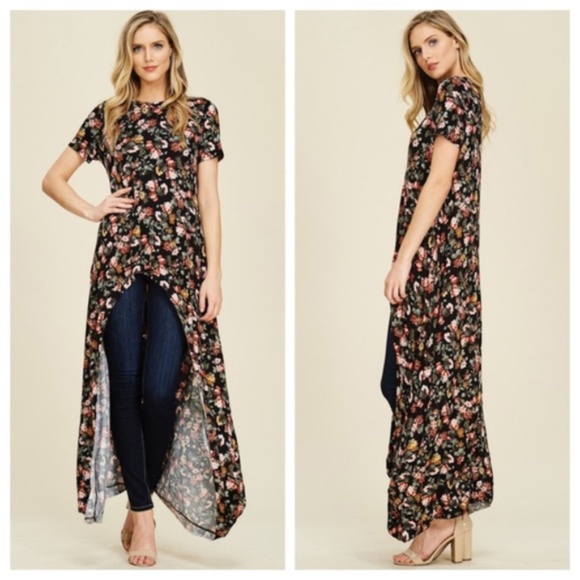 Annabelle Tops - Annabelle Floral High Low Tunic